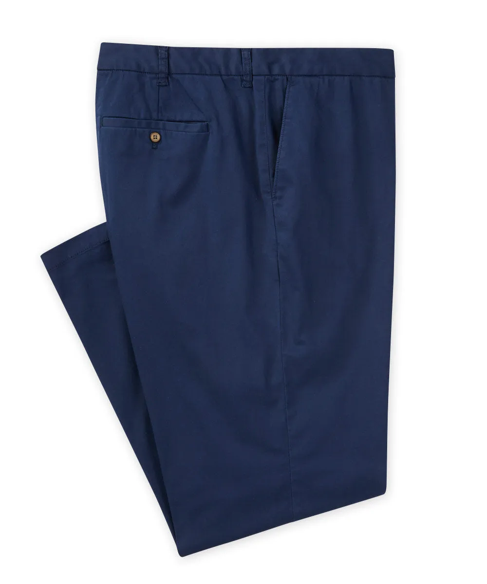 Tommy Bahama Stretch Flat-Front Sateen Chino Pants