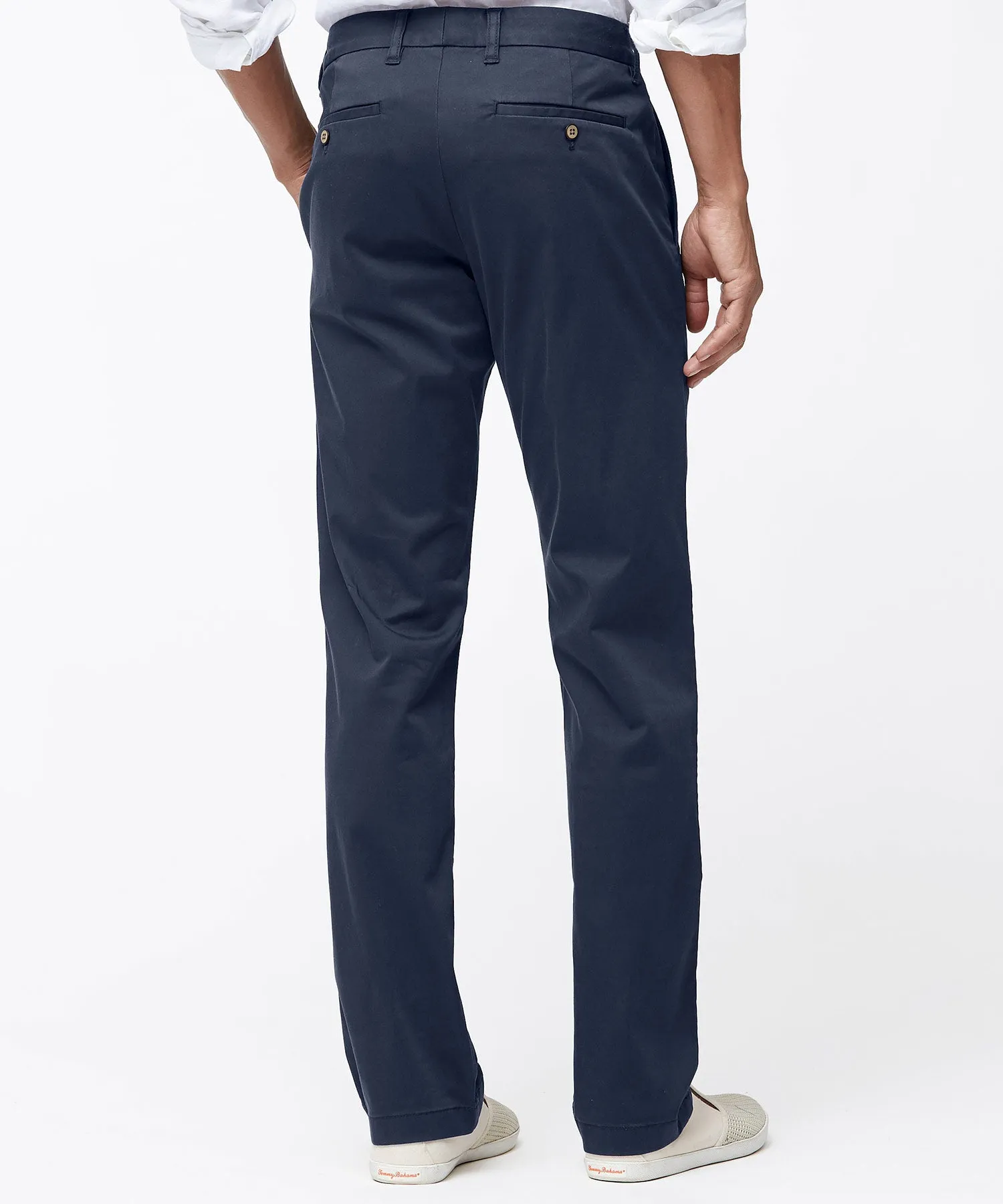 Tommy Bahama Stretch Flat-Front Sateen Chino Pants