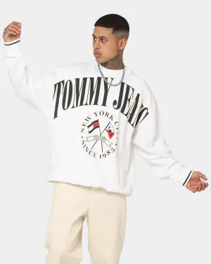 Tommy Jeans TJM Skater Prep Logo Crewneck White