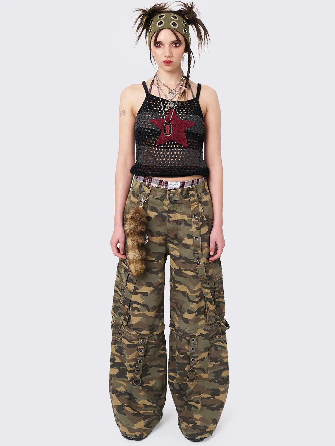 TREK WIDE LEG CARGO PANTS - CAMO