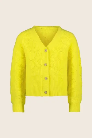 Tween Sweaters | Deau Flo Knitted Cardigan in Lemon| Like Flo