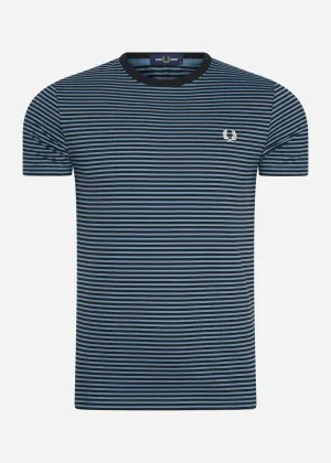 Two colour stripe t-shirt - ash blue