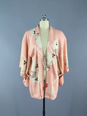 Vintage 1950s Silk Haori Kimono Cardigan