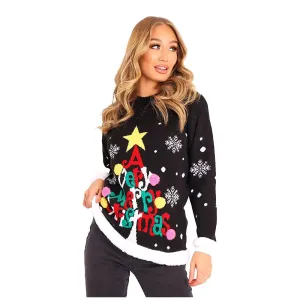 Women's Knitted A Very Merry Christmas printed Jumper