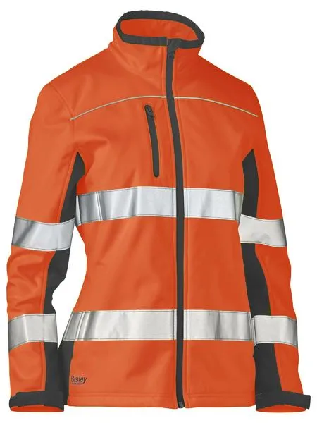 WOMEN'S TAPED TWO TONE HI VIS SOFT SHELL JACKET BJL6059T